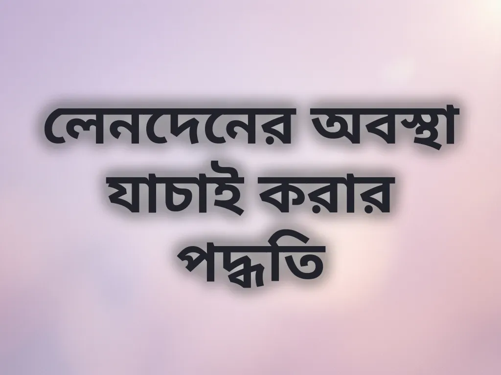 লেনদেনের অবস্থা যাচাই করার পদ্ধতি